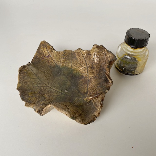 BOWL, Pottery Glazed Leaf Dish (Small)